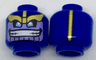 Minifigure, Head Alien with Gold Eyebrows, Lavender Face with Wide Grin and Gold Stripe on Back Pattern