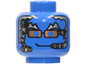 Minifigure, Head Alien with Silver Hair, Copper Glasses and Headset Pattern