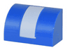 Slope, Curved 1 x 2 with Bottom Stud Holder with Wide Vertical White Stripe Pattern (Super Mario Boomerang Bro / Fire Bro / Hammer Bro / Ice Bro Hat Back)