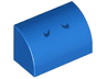 Slope, Curved 1 x 2 with Bottom Stud Holder with 2 Dark Blue Curved Lines Pattern (Super Mario Blue Yoshi Nostrils)
