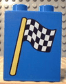 Duplo, Brick 1 x 2 x 2 with Checkered Flag Pattern