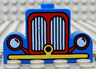 Brick, Modified 1 x 4 x 2 Center Stud Top with Car Grille Fabuland yellow/red Pattern