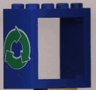 Window 2 x 4 x 3 - Solid Studs with Green Recycling Arrows Pattern