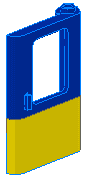 Door 1 x 4 x 5 Train Right, Thin Support at Bottom with Yellow Bottom Half Pattern