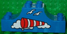 Duplo, Brick 2 x 6 x 2 Arch Inverted Double with Red Airport Wind Sock and White Birds and Clouds Pattern