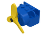 Fabuland Airplane Motor / Engine Block, Small Pin Hole with Pin and Yellow Propeller