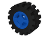 Wheel 8mm D. x 6mm with Black Tire 15mm D. x 6mm Offset Tread Small (4624 / 3641)