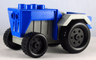 Duplo Farm Tractor with Black Wheels, Light Gray Engine and Fenders, and Light Gray Hitch