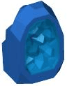 Rock 1 x 1 Geode with Molded Trans-Dark Blue Crystals Pattern