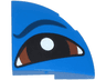 Slope, Curved 2 x 2 x 2/3 Corner Round with Dark Blue Eyebrow and Eye with Reddish Brown Iris and Black Pupil Pattern Model Left Side