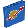 Panel 1 x 6 x 5 with Red and Gold Classic Space Logo Pattern