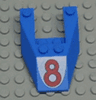 Wedge 6 x 4 Cutout without Stud Notches with Red Number 8 Pattern