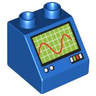 Duplo, Brick 2 x 2 x 1 1/2 Slope 45 with Oscilloscope Pattern