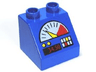 Duplo, Brick 2 x 2 x 1 1/2 Slope 45 with Gauge, Buttons, and '34.50' Pattern