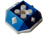 Shell with 4 Recessed Studs and Hole with Molded White Bottom and Spikes Pattern