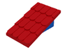 Fabuland Roof Support Slope, 6 x 2 with Red Fabuland Roof Slope without Chimney Hole (787 / 4323)