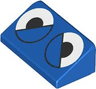 Slope 30 1 x 2 x 2/3 with White Eyes Partially Closed with Black Pupils and Outlined Eyelids Pattern (Sonic the Hedgehog Buzz Bomber / Moto Bug)