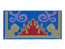Tile 2 x 4 with Gold, Red and Lavender Oriental Rug Pattern