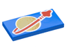Tile 2 x 4 with Detailed Classic Space Logo Pattern