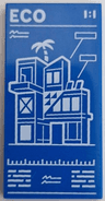 Tile 2 x 4 with White 'ECO 1:1' and City Apartment Building (Set 60365) Pattern