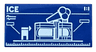 Tile 2 x 4 with Ice-Cream Shop (Set 60363) Blueprint with White 'ICE' and '1:1' Pattern