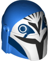 Minifigure, Headgear Helmet with Holes, SW Mandalorian with Black and White Pattern