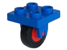 Plate, Modified 2 x 2 with Wheel Holder Bottom with Red Wheel with Black Tire 14mm D. x 4mm Smooth Small Single (8 / 3464c01)