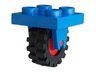 Plate, Modified 2 x 2 with Wheel Holder Bottom with Red Wheel with Black Tire Offset Tread Small (8 / 3464c02)