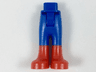 Mini Doll Hips and Trousers with Back Pockets with Red Boots and Dark Blue Stripes on Sides Pattern - Thick Hinge
