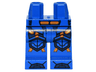 Hips and Legs with Orange and Gold Circuitry, Dark Blue Armor, Hexagonal Knee Pads, and Boots Pattern