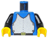 Torso Castle Silver Breastplate Armor, Black Belt with Yellow Buckle Pattern / Black Arms / Yellow Hands