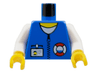 Torso Rescue Coast Guard Logo, Name Tag, White Collar, Zipper Pattern / White Arms / Yellow Hands