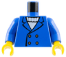 Torso Jacket with Gold Buttons over White Sweater Pattern / Blue Arms / Yellow Hands