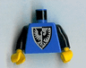 Torso Castle Black Falcon with Shield Bottom Pointed Pattern / Black Arms / Yellow Hands