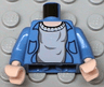 Torso Shirt Open with Collar and Pockets over Light Bluish Gray Sweater, Light Nougat Neck Pattern / Blue Arms / Light Nougat Hands