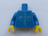 Torso Town Shirt with 5 Buttons and 2 Pockets and No Collar Pattern (Sticker) / Blue Arms / Yellow Hands