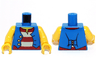 Torso Pirate Vest Open with Gold Buttons over Shirt with Red and White Horizontal Stripes, Yellow Neck Pattern / Yellow Arms / Yellow Hands
