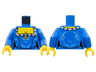 Torso Female Dress with Medium Blue Decorations and White Squared Collar with Gold Dots, Diamond Brooch, Yellow Chest Pattern / Blue Arms / Yellow Hands