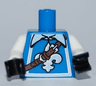 Torso Shirt with White and Silver Fleur-de-lis and Border over Undershirt with Collar, Reddish Brown Strap with Buckle Pattern / White Arms / Black Hands
