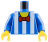 Torso Shirt with White Vertical Stripes, Red Bow Tie, Yellow Neck Pattern / Blue Arms / Yellow Hands