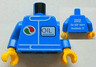 Torso Octan Logo and Upright Font 'OIL' on Front, '2012 The LEGO Store Woodlands, TX' on Back Pattern / Blue Arms / Yellow Hands