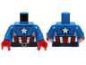 Torso Muscles Outline with White Star, Red and White Stripes and Brown Utility Belt Pattern / Blue Arms / Red Hands