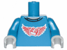 Torso Shirt with Red Wings and 2 x 2 Brick Pattern / Blue Arms / Light Bluish Gray Hands