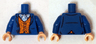 Torso LotR Jacket Open over Orange Vest with Copper Buttons, Bright Light Blue and White Ascot Pattern / Blue Arms / Light Nougat Hands