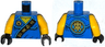 Torso Ninjago Robe with Gold Asian Characters on Black Sash and Jay Power Emblem Pattern / Yellow Arms / Black Hands
