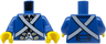 Torso Imperial Soldier Uniform Jacket with Dark Blue, Gold, and White Trim over Vest with Buttons, Crossbelts Pattern (Bluecoat) / Blue Arms / Yellow Hands
