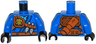 Torso Ninjago Robe with Belt, Knife, Scabbard and Lightning Power Emblem Pattern / Blue Arms / Black Hands