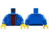 Torso Jacket with Pockets over Dark Red Sweater, Anchor Logo Pattern / Blue Arms / Yellow Hands
