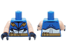 Torso Lightning Lad Muscles, Gold Belt, Pouches Pattern / Light Nougat Arm Left with Tattoo Pattern / Light Nougat Arm Right / Dark Blue Hands