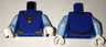 Torso Female Dress with Dark Purple Fleur-de-lis and Gold Necklace with Orange Pendant Pattern / Bright Light Blue Arms / White Hands